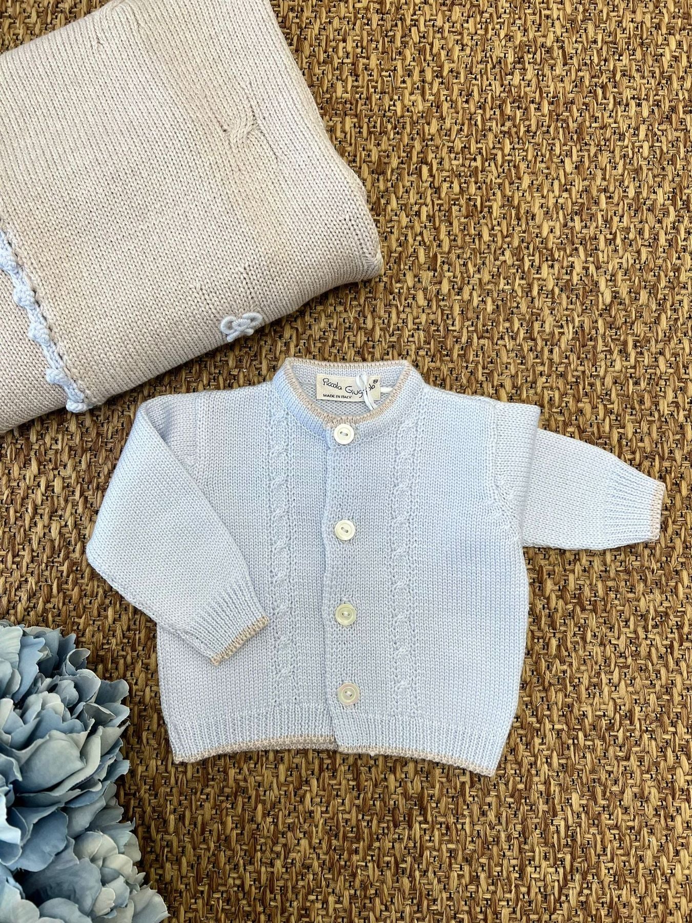 THIAGO/652 Sky Blue Knitted Jacket for Boys