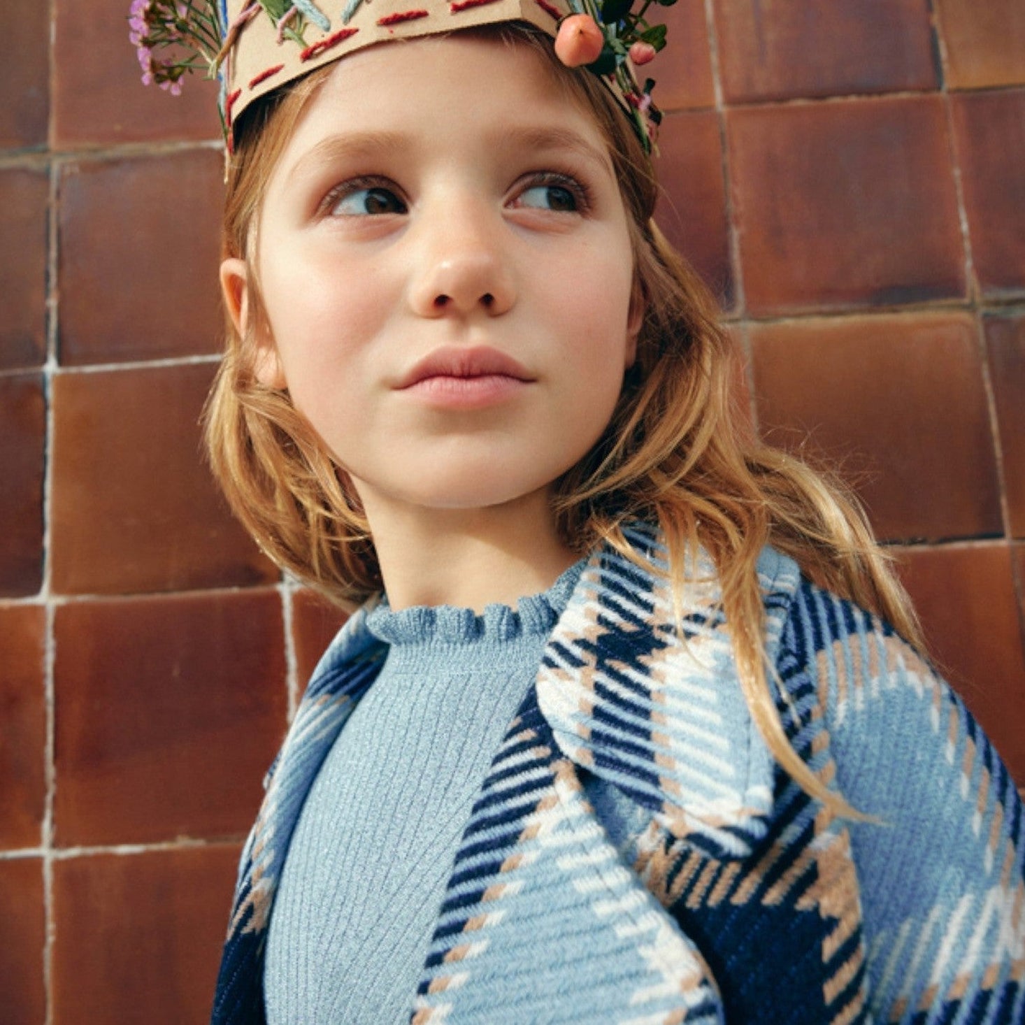 Cappotto a quadri Bimba CIELO 5845/4 -  NANU' BABY