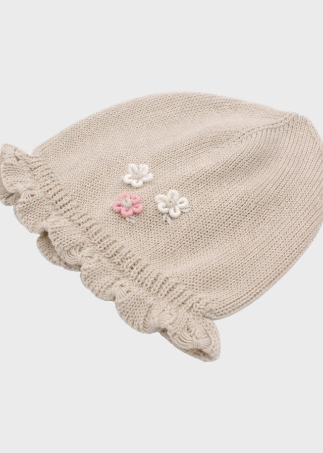 Cotton Cap with Taupe Embroidery NAIME/CU-T