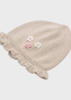 Cotton Cap with Taupe Embroidery NAIME/CU-T