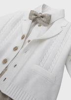 Beige Striped Trousers Set