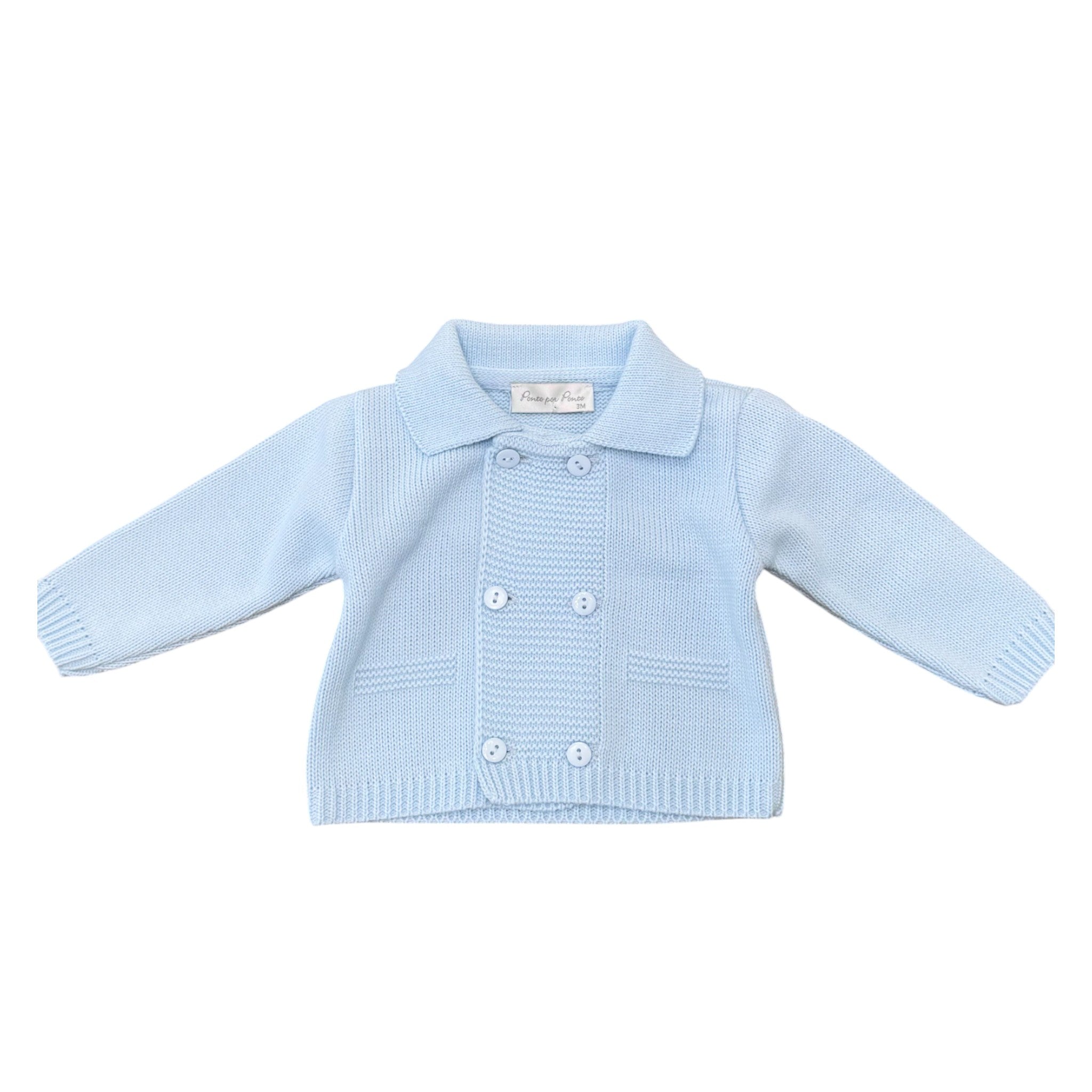 Boy's Ceremony Jacket, Cotton Blend, Sky Blue - PONTO POR PONTO 3/878-C