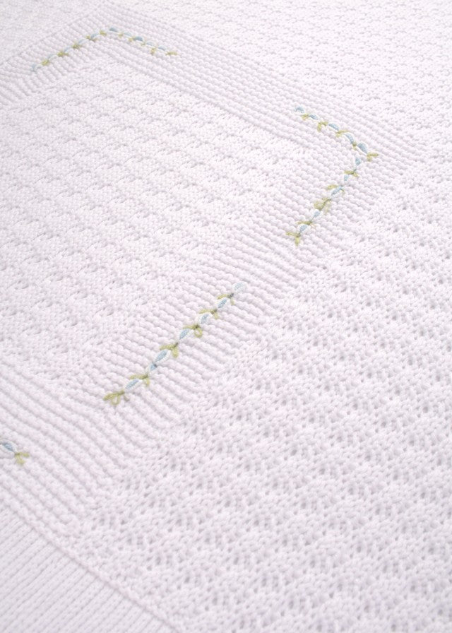 Coperta Fiori Ricamati Bianco SAIT/CO-C