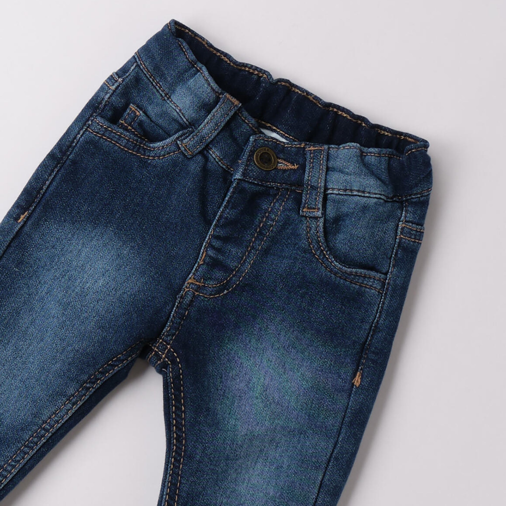 Blue Stretch Cotton Denim Jeans for Boys 3F624/7450