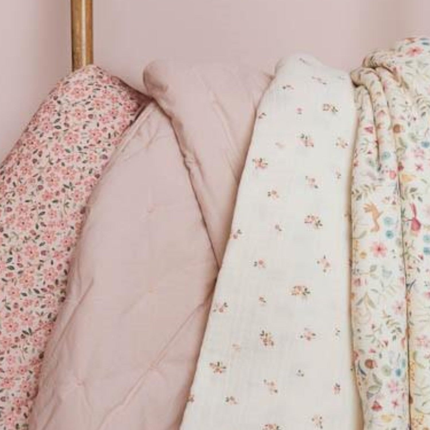 Coperta trapuntata per culla Neonata ROSA TE13164031 -  NANU' BABY