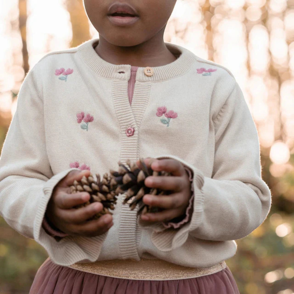 Knit Cardigan - Fairy Garden Baby Girl Ivory CL25092031