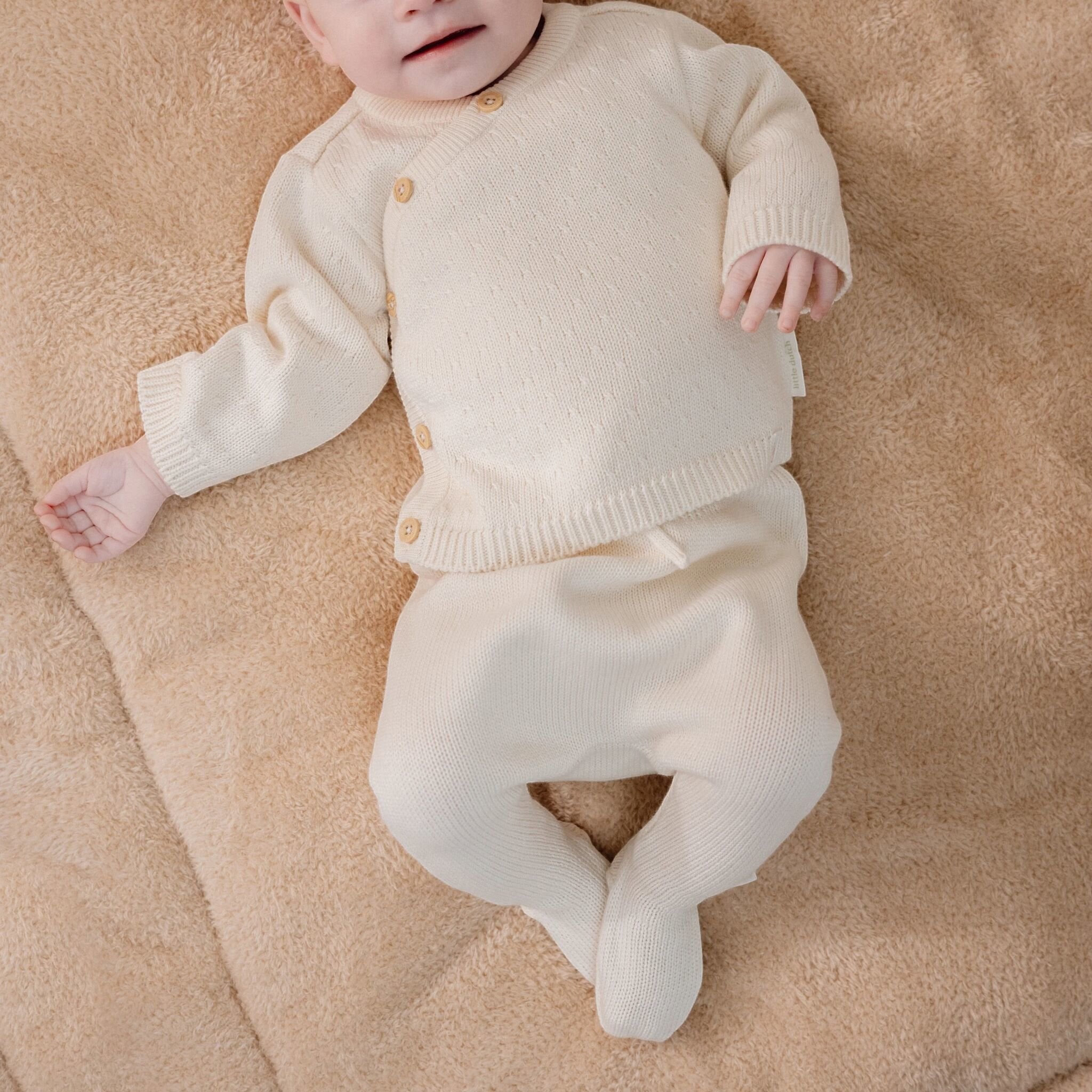 White Knit Baby Pants CL25293025