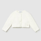 Faux fur cardigan for girls, ecru color, 2357/65