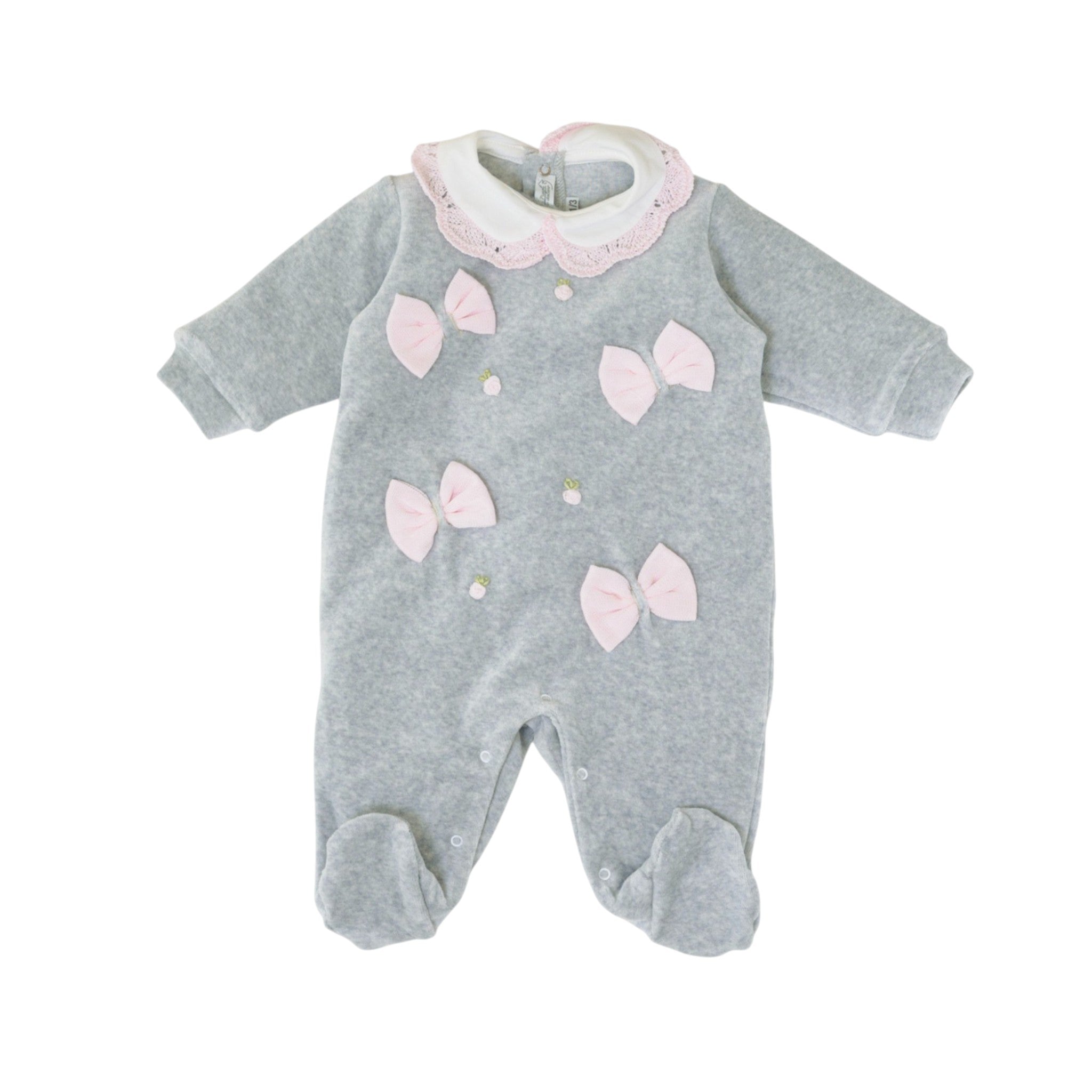 Tutina Neonata Ciniglia Grigio SARTORIA DEI PICCOLI (cod. LT1105)