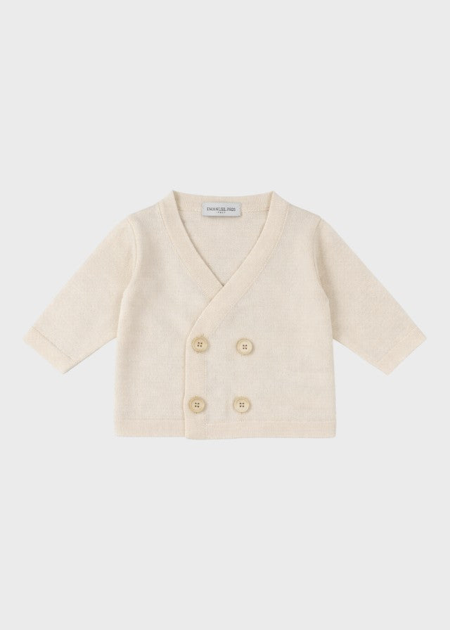 ECA007I/P Cream Cross-over Knit Cardigan