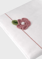 Lenzuolino Cotone Fiore Applicato Rosa FF728329/2300 corredino e abbigliamento neonato | NANU' BABY