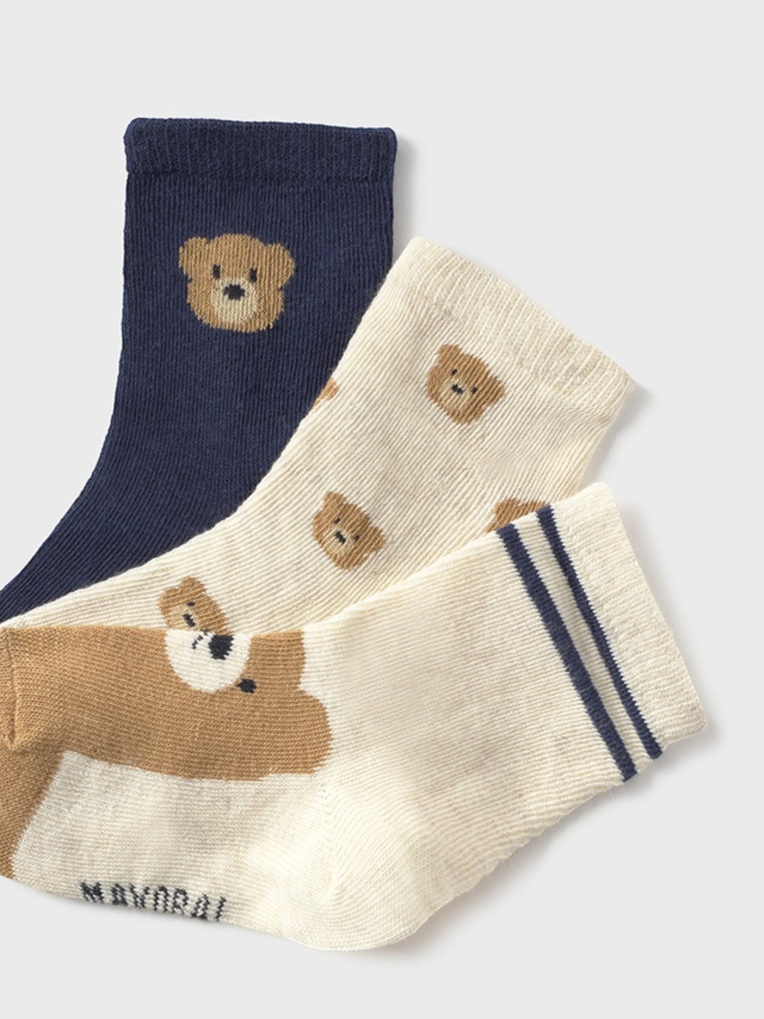 Set of 3 patterned socks, Blue 10008/50