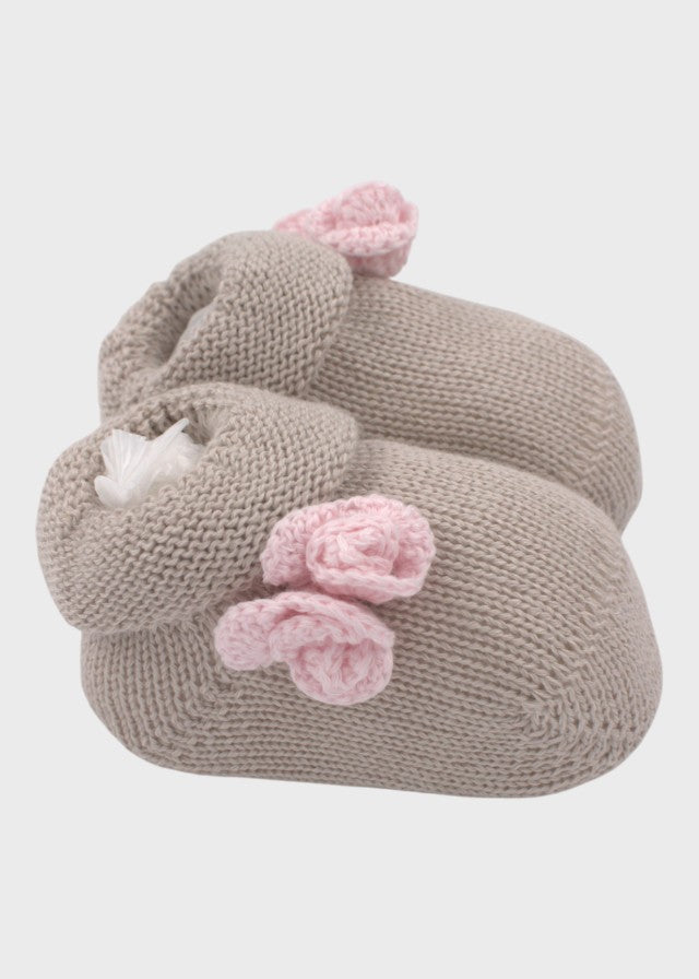 Cotton Slippers Dove Grey Flower 763