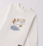 Maglietta Jersey Cotone Ricamo Bimbo Bianco 3F612/112 corredino e abbigliamento neonato | NANU' BABY