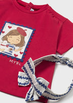 Maglietta Maniche Corte Cerchietto Rosso 1081/10 corredino e abbigliamento neonato | NANU' BABY