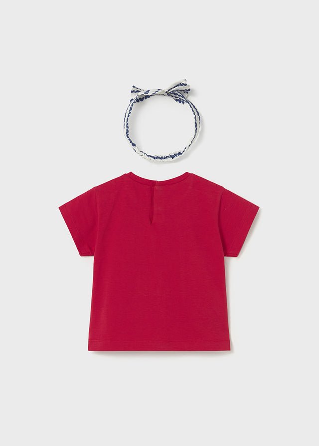 Maglietta Maniche Corte Cerchietto Rosso 1081/10 corredino e abbigliamento neonato | NANU' BABY