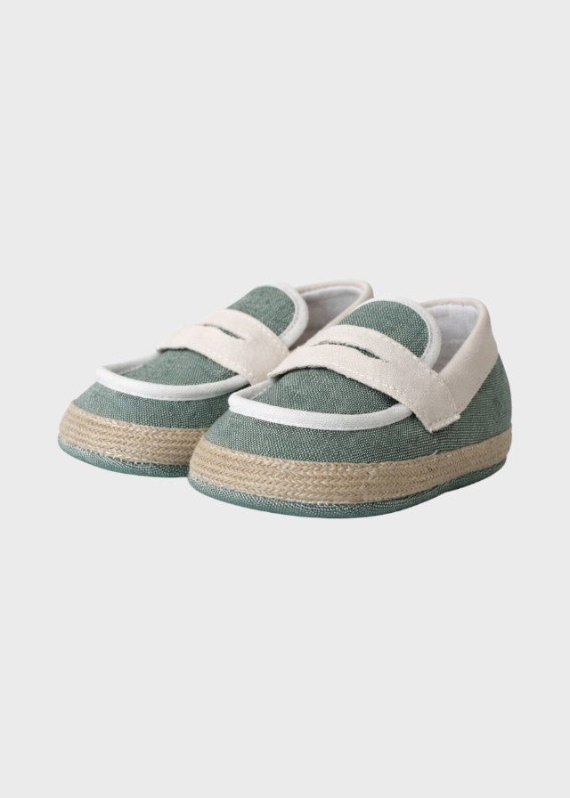 Mocassino Lino Elegante Verde SM41159/T37/V corredino e abbigliamento neonato | NANU' BABY
