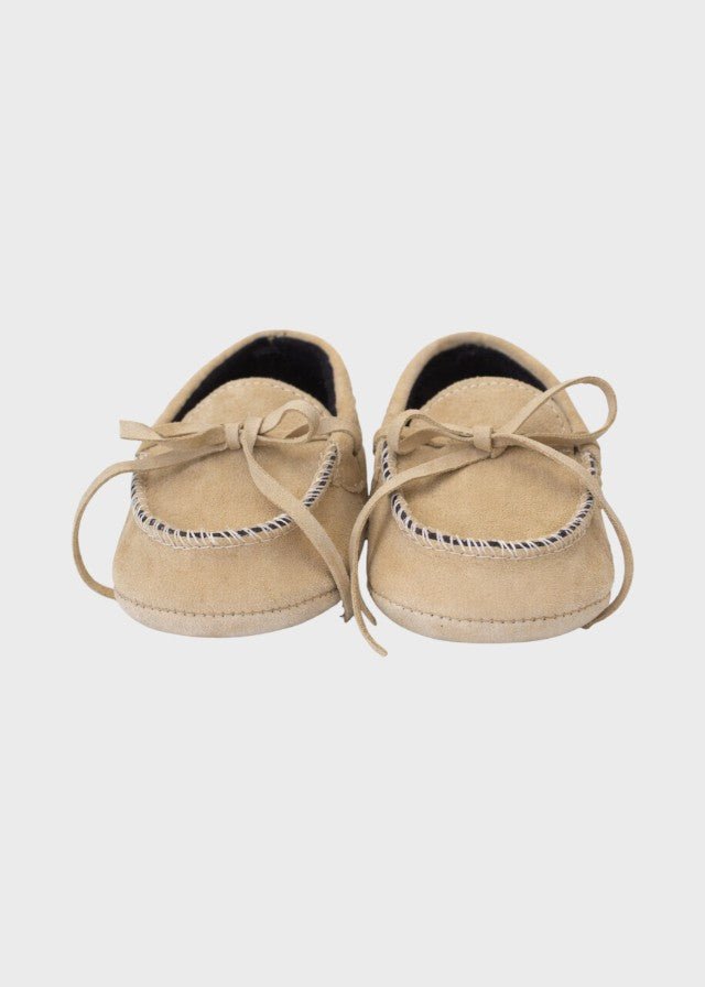 Mocassino Pelle Scamosciata Beige SM4180T/T04 corredino e abbigliamento neonato | NANU' BABY
