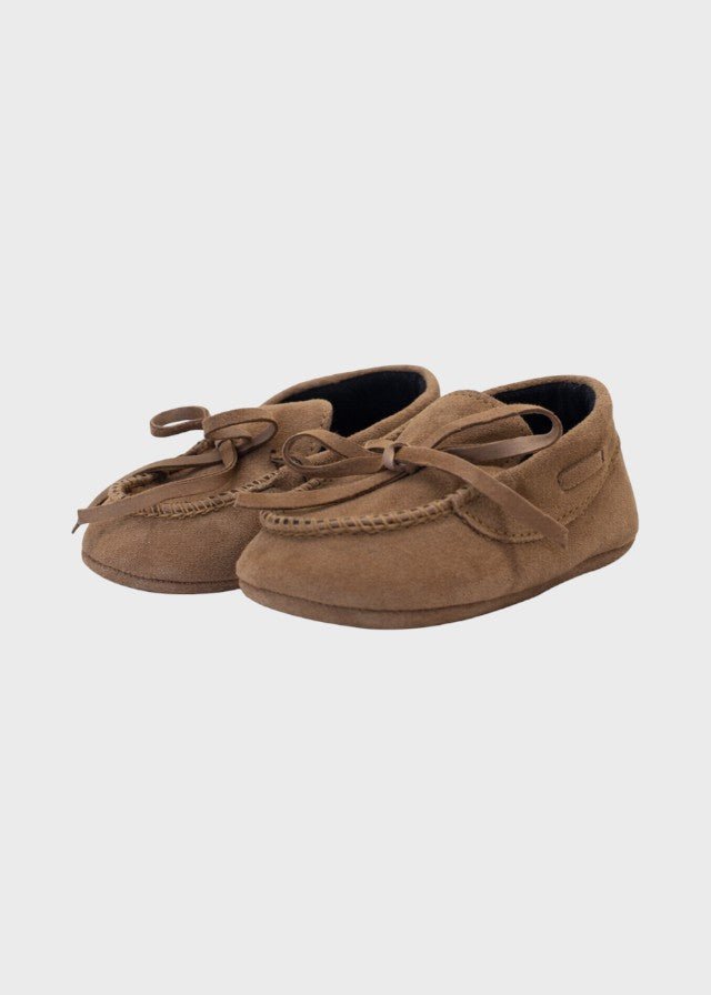 Mocassino Pelle Scamosciata Marrone SM4180T/T04/M corredino e abbigliamento neonato | NANU' BABY