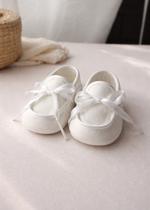 Mocassino Raso Cerimonia Bianco SM4360/20 corredino e abbigliamento neonato | NANU' BABY