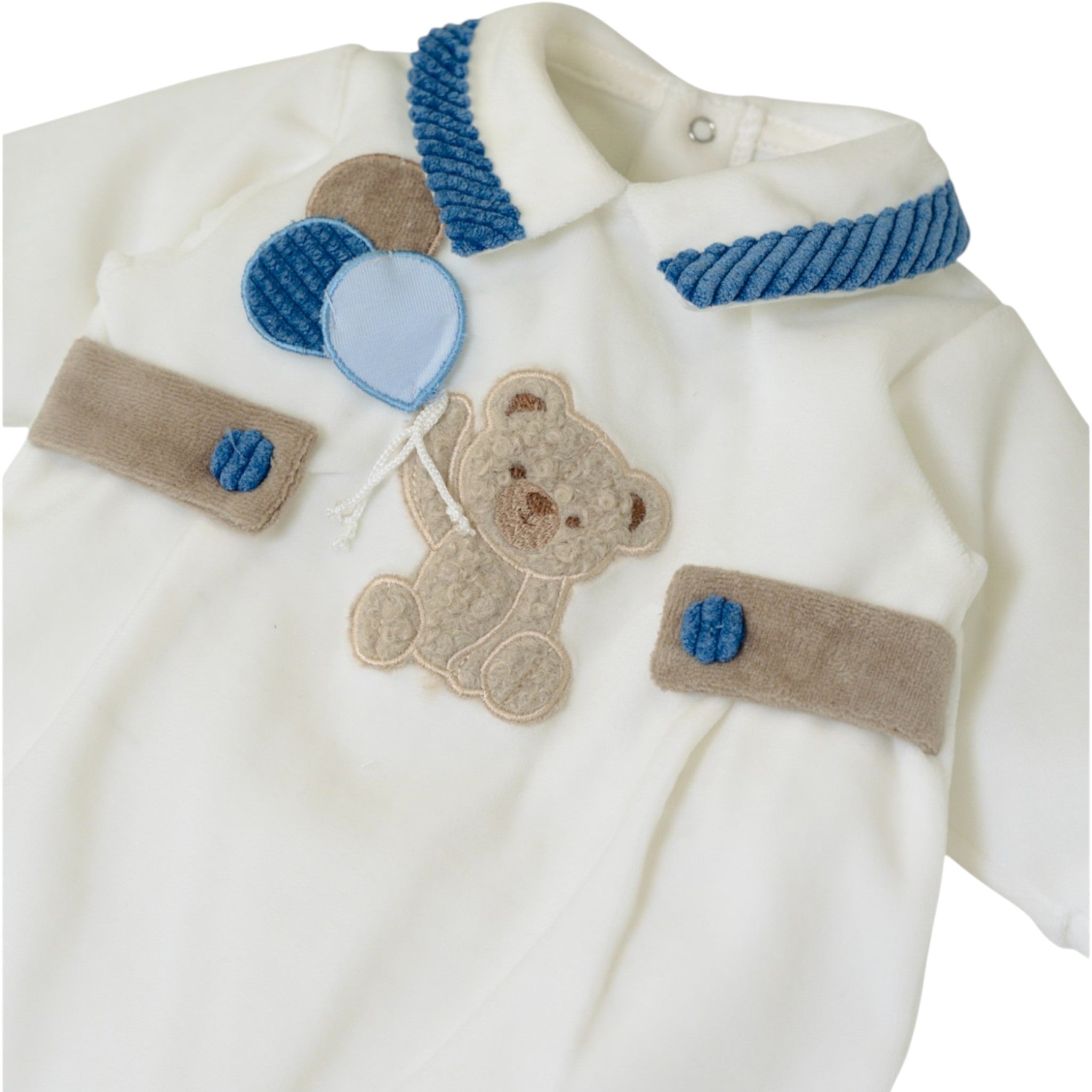 Tutina Neonato Ciniglia Bianco SARTORIA DEI PICCOLI (cod. LT1110)