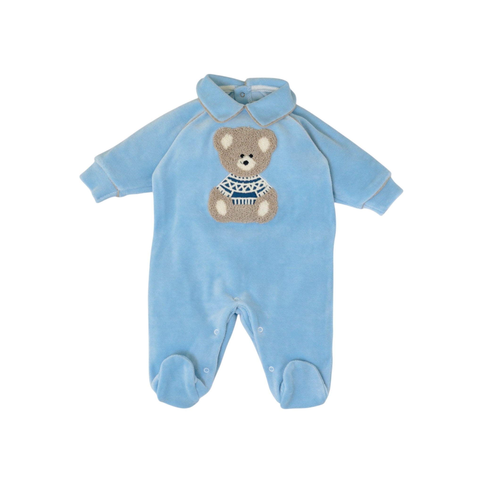 Tutina Neonato Ciniglia Cielo SARTORIA DEI PICCOLI (cod. LT1114)