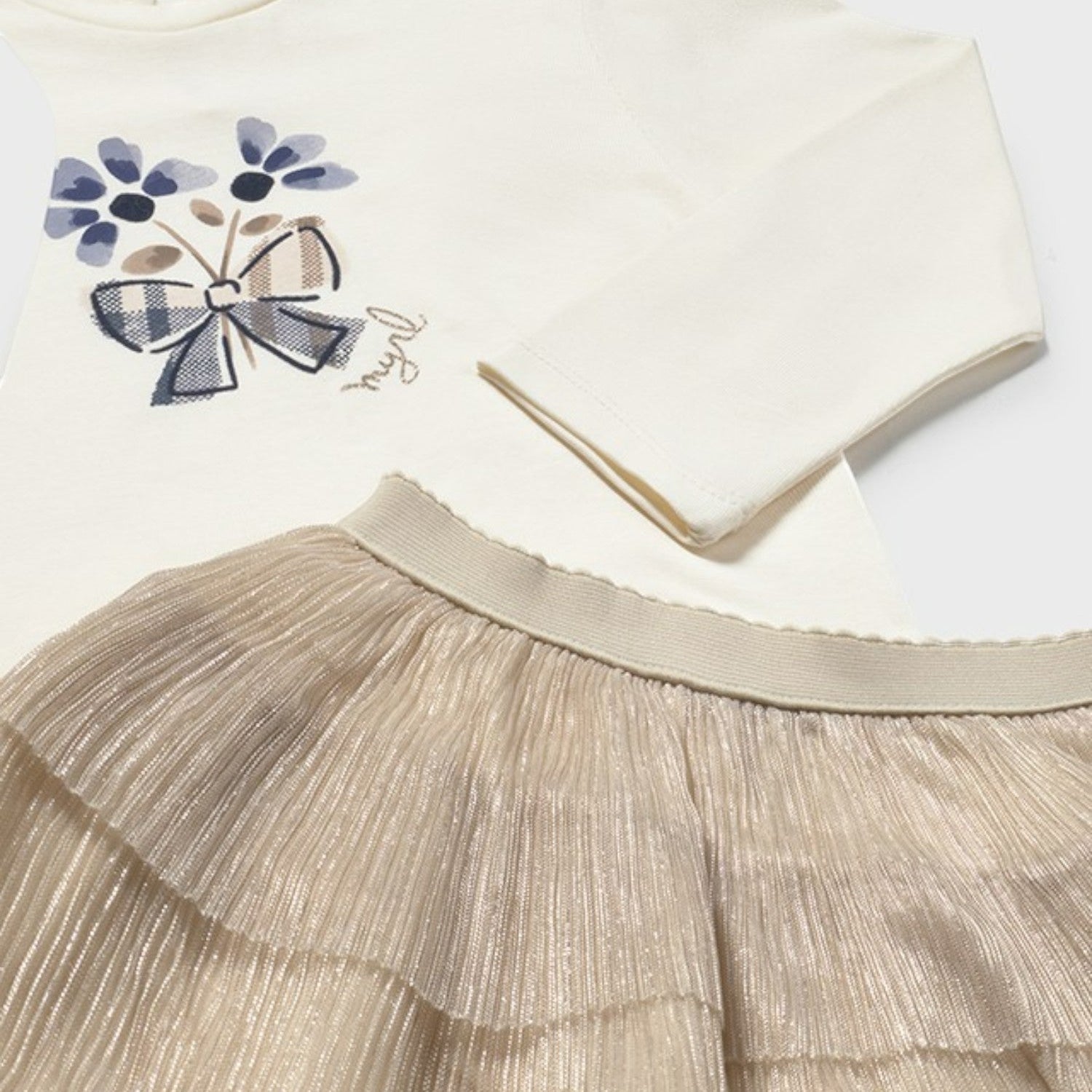 3-piece skirt set for baby girl, blue, 2922/12