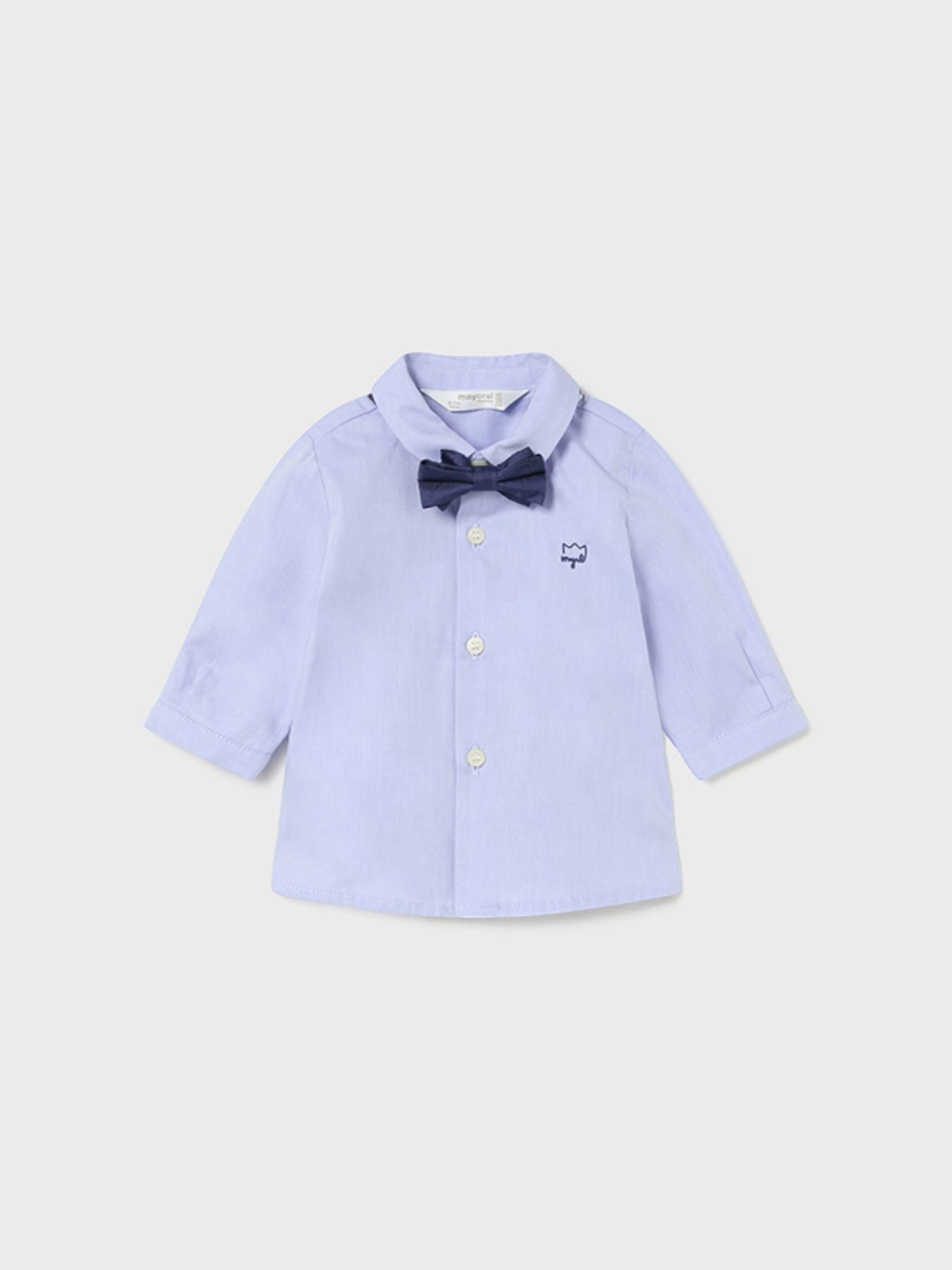 Long-sleeved shirt with bow tie, Sky Blue, 1J-2180/CL