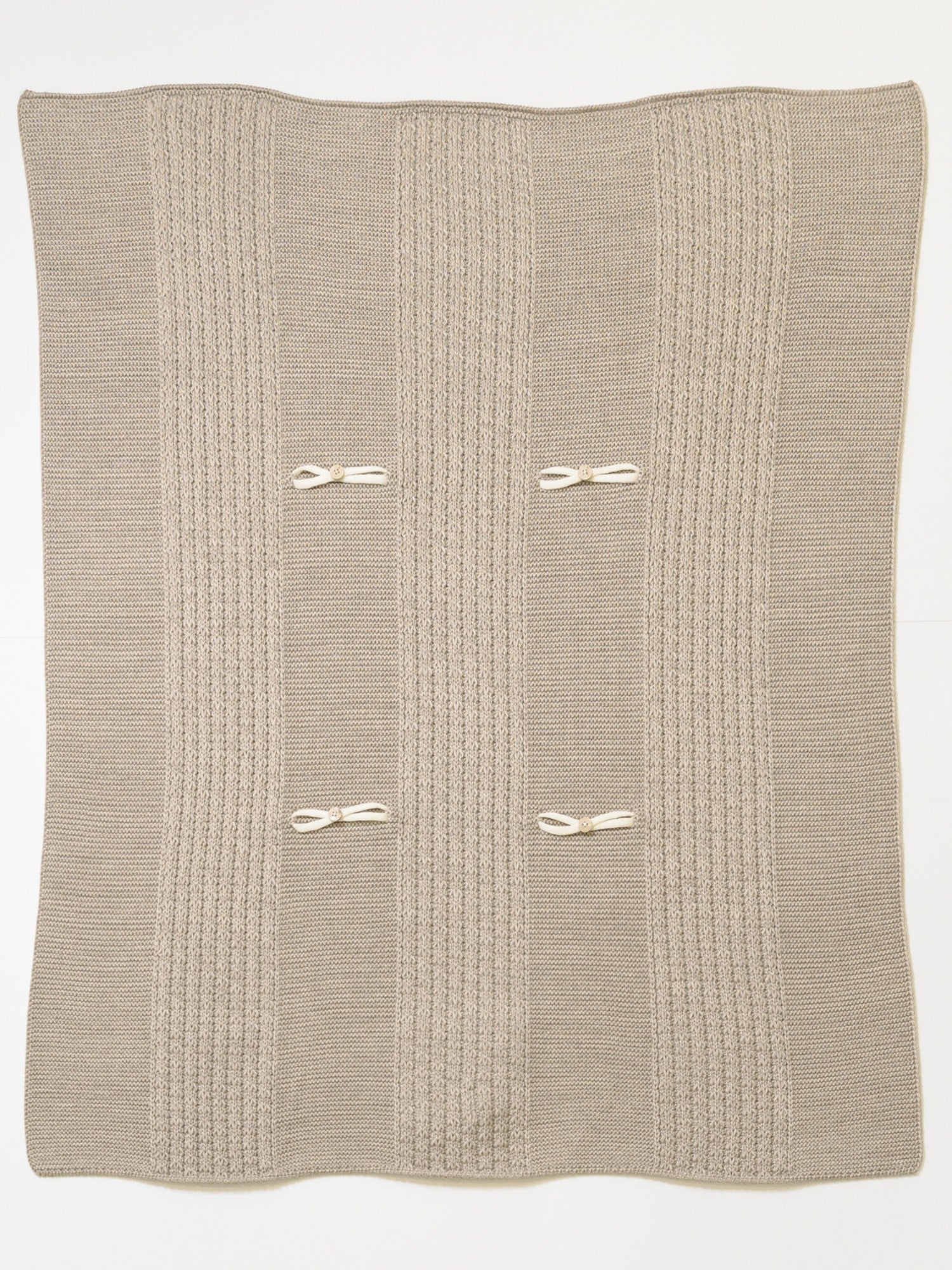 100% Virgin Wool Baby Blanket, Tortora Vanilla IN6380