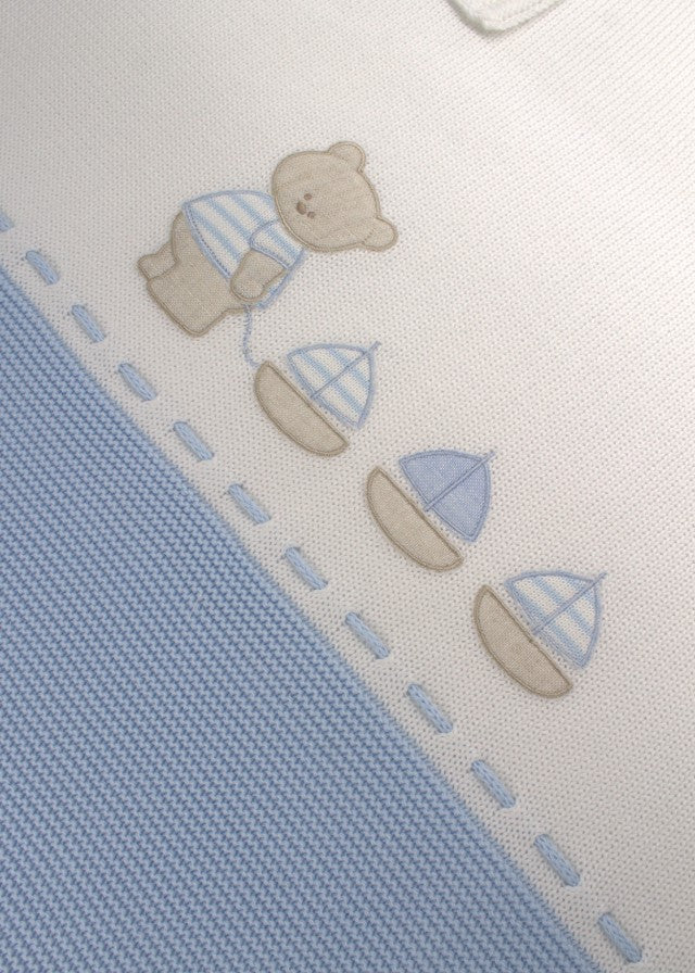 Cotton Blanket Teddy Bear Sky 198-C