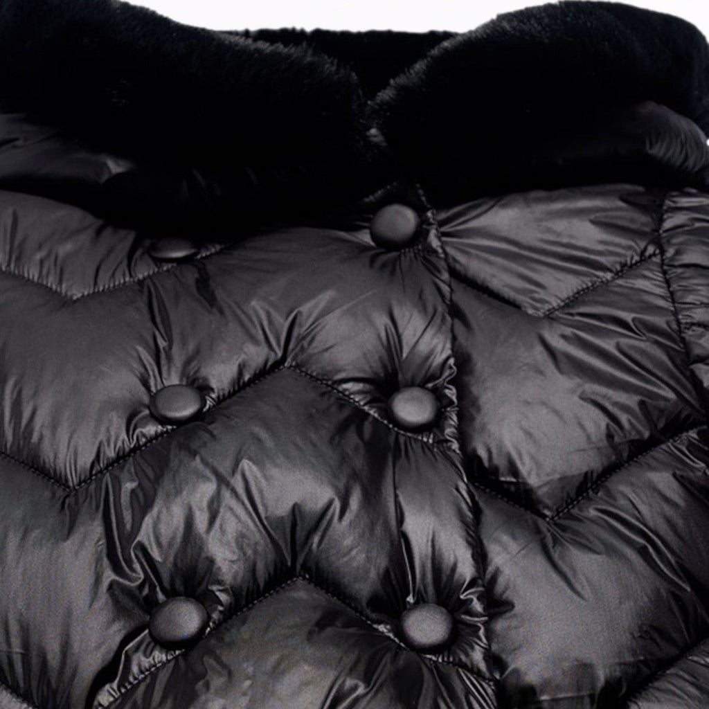 Giaccone lungo trapuntato Bimba Nero 5847/10 -  NANU' BABY