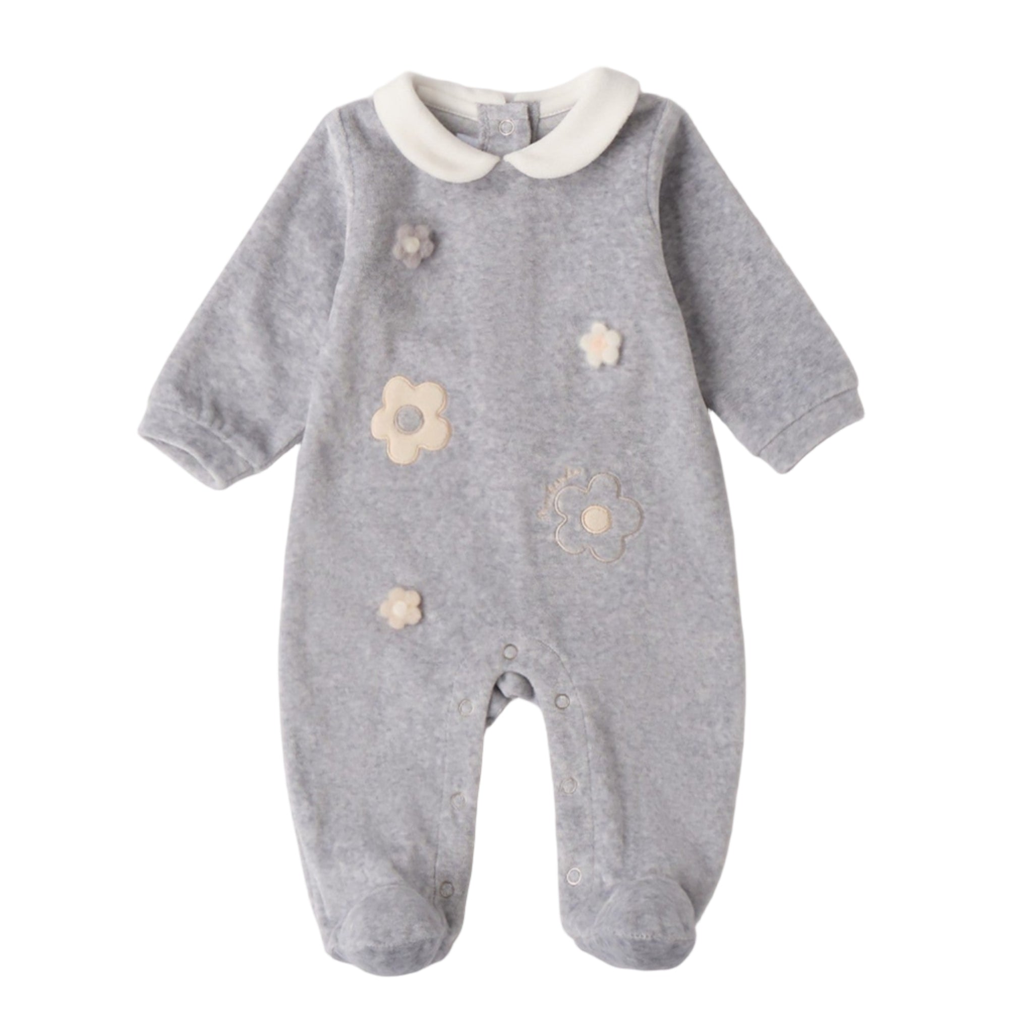 Tutina Intera Con Piede Neonata Grigio 3F752/8992 -  NANU' BABY