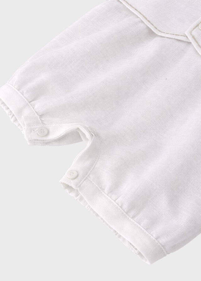 Pagliacetto Cerimonia Lino Bianco 8041 corredino e abbigliamento neonato | NANU' BABY