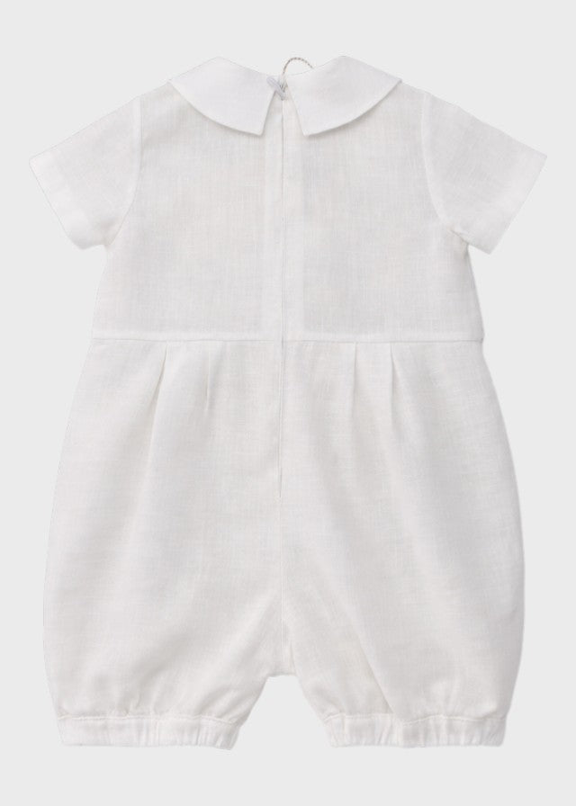 Pagliacetto Cerimonia Lino Bianco 8041 corredino e abbigliamento neonato | NANU' BABY