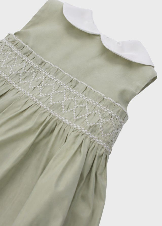 Pagliacetto Taffetà Punto Smock Verde FF648345/1878 corredino e abbigliamento neonato | NANU' BABY