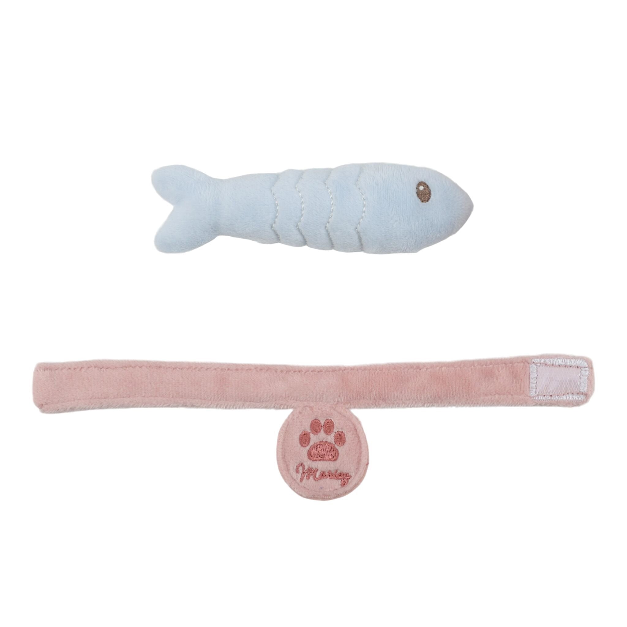 Peluche gatto Marley con trasportino Multicolore LD4517 corredino e abbigliamento neonato | NANU' BABY