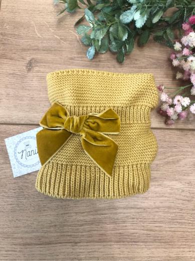 Velvet bow neck warmer - SAMPLE 50.429.011