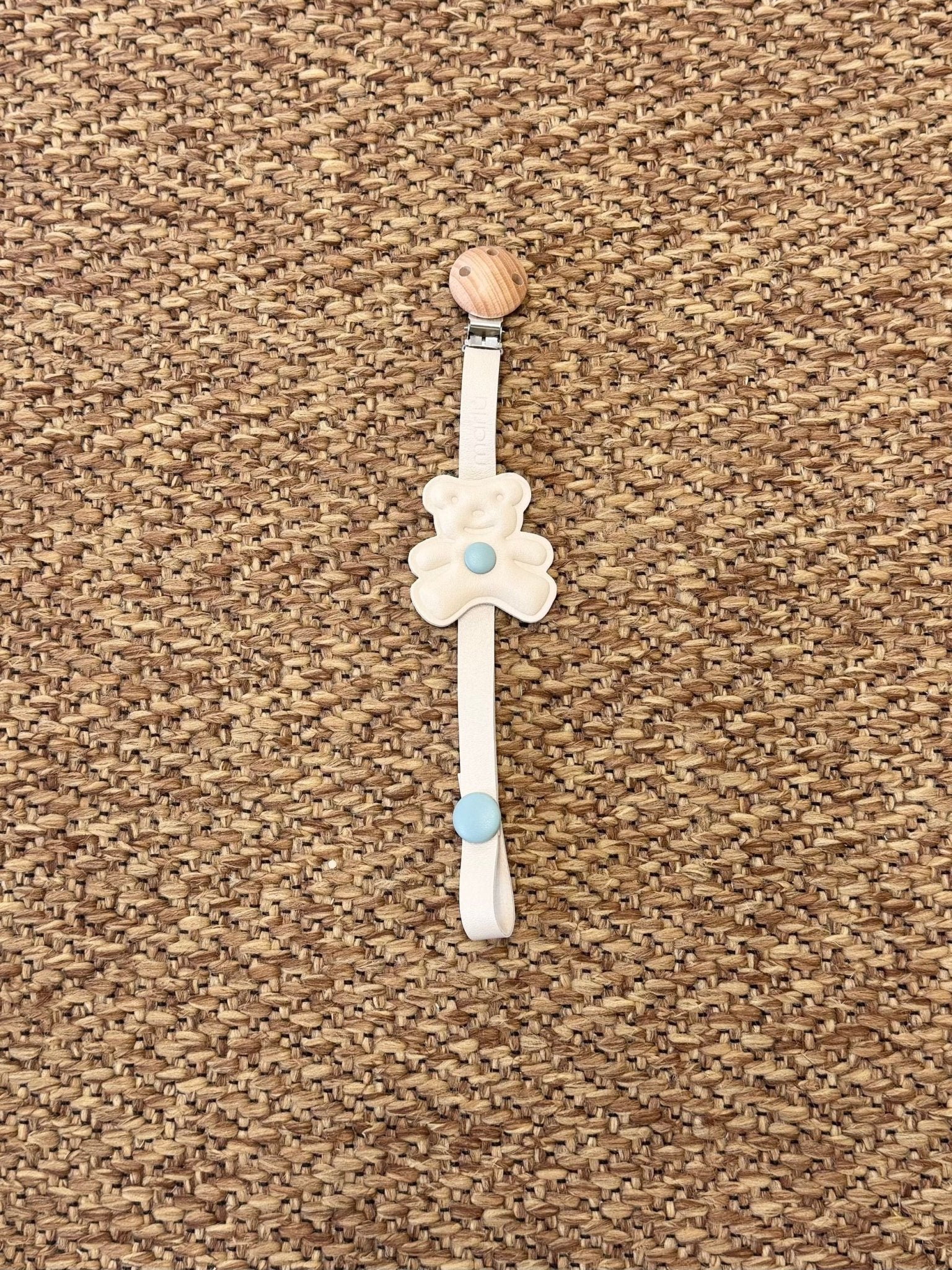 Porta Ciuccio Beige Verde Salvia Cotone - MARLÙ IN910PC/V corredino e abbigliamento neonato | NANU' BABY