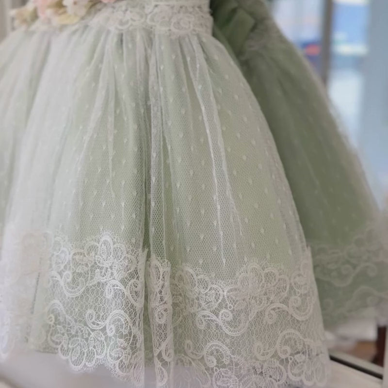 Green Tulle Ceremony Dress FB082/V