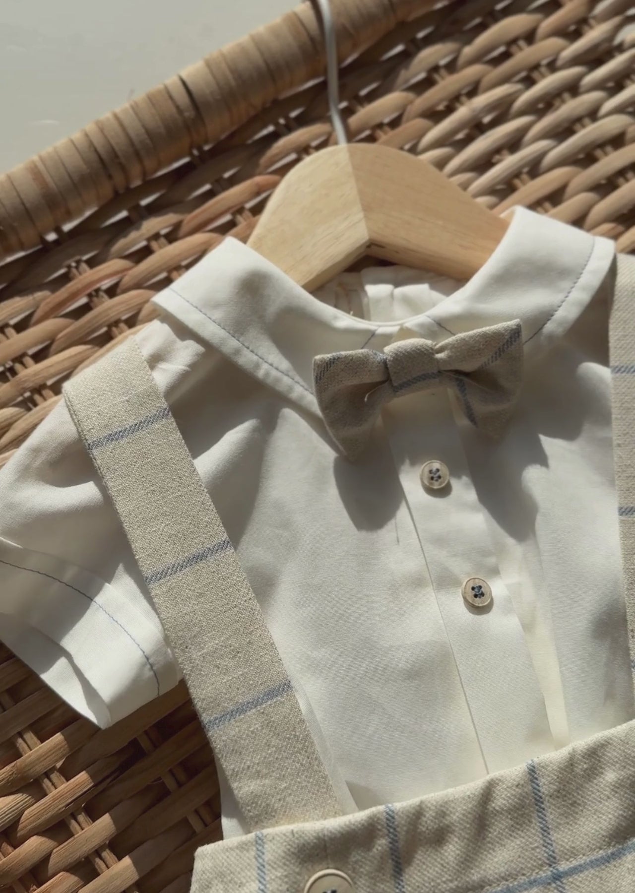 Ivory Bow Tie Overalls 7991