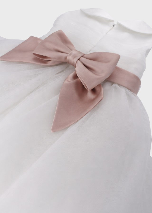 White Tulle Ruffled Ceremony Dress