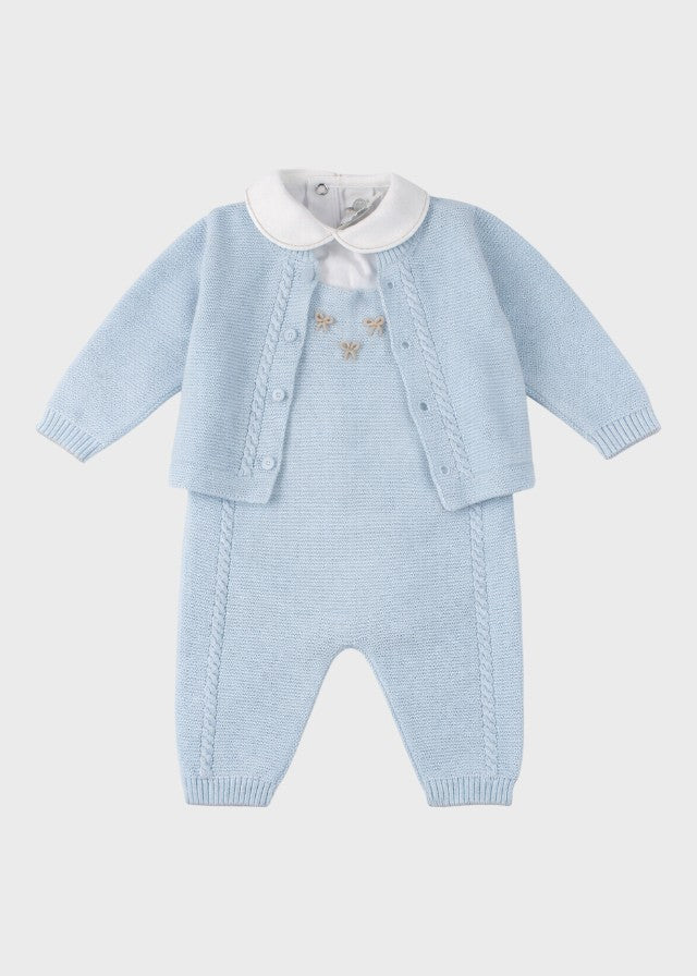 Sky Blue Bows Dungarees Set EK6331/C