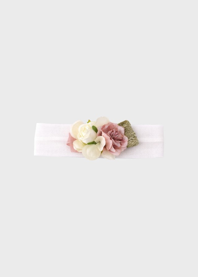 White Flower Tulle Headband