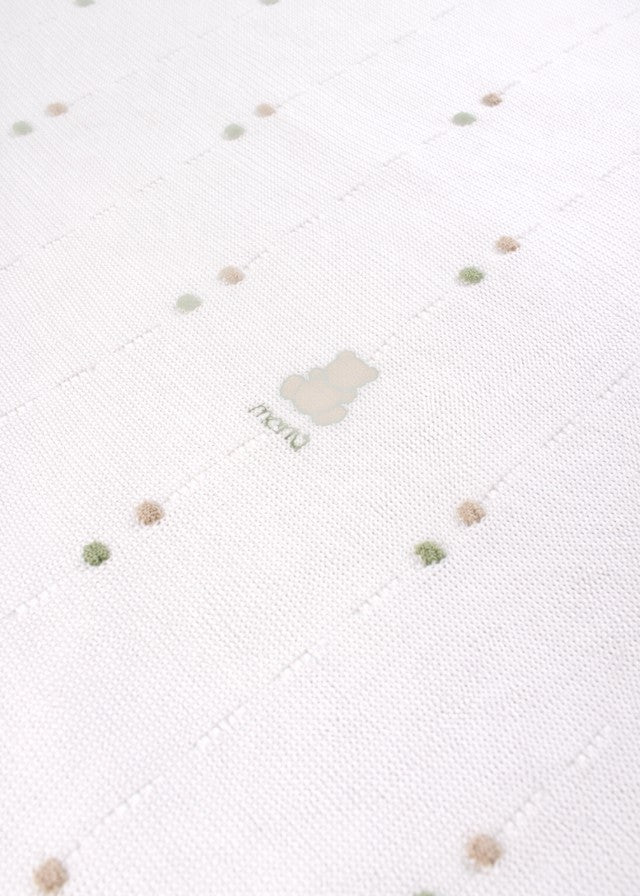 Green Peanut Polka Dot Cotton Blanket EK5680V