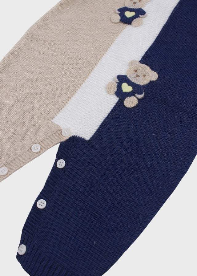 Blue Embroidered Teddy Onesie EK6010