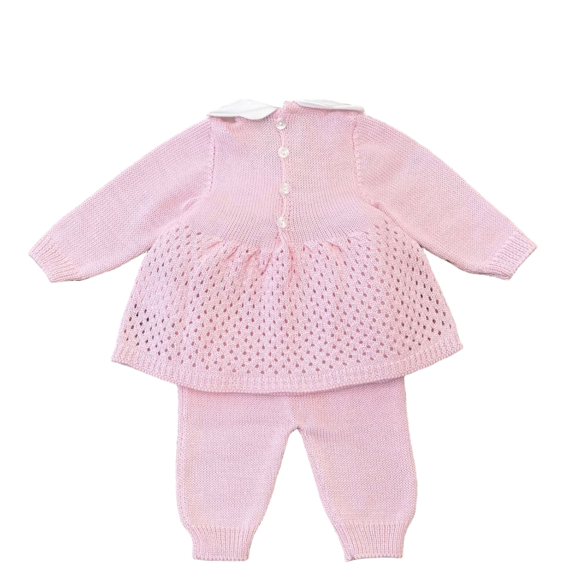 Completo Nascita Neonata Lana Merino Rosa - BEBE' DI ALMY 2P80/R