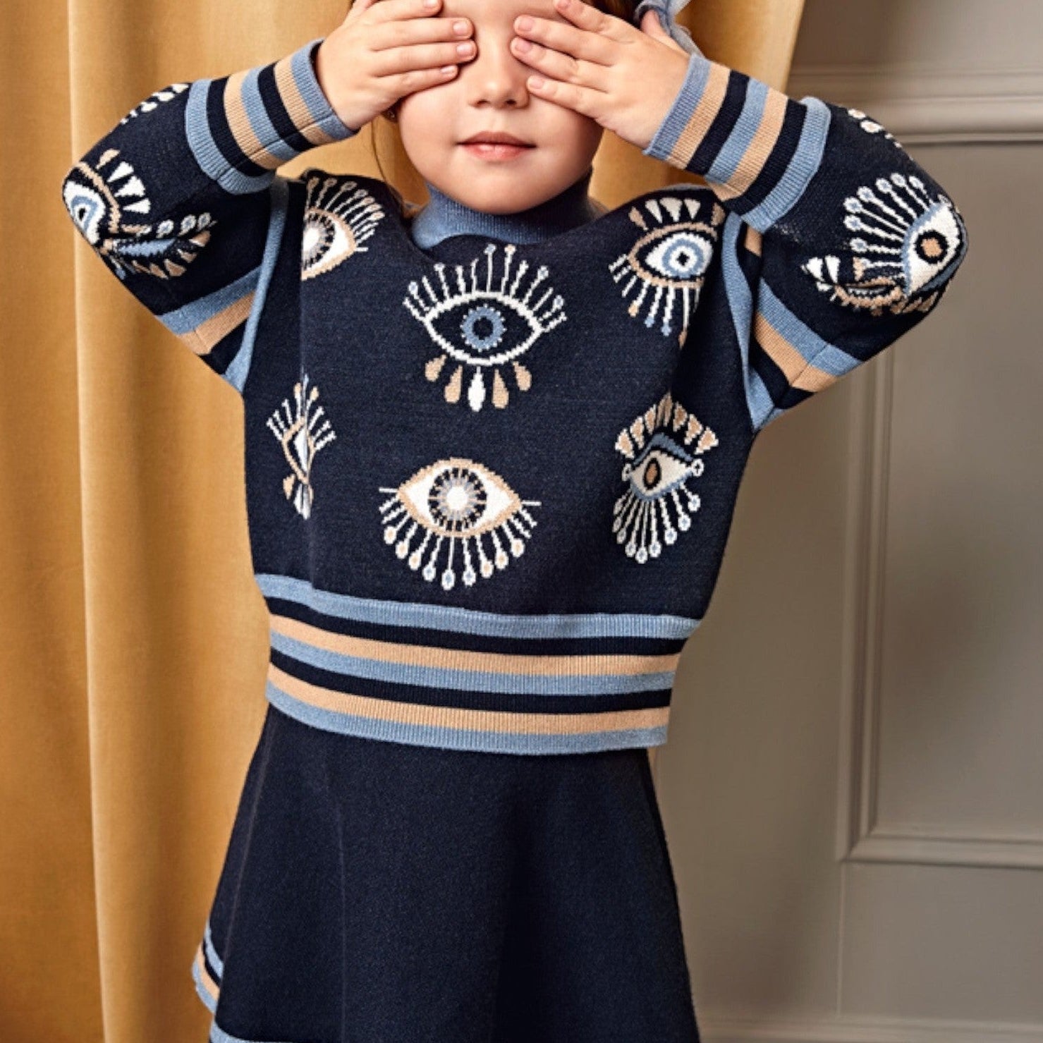 Compl. tricot gonna jacquard Bimba Blu 5540/4 -  NANU' BABY