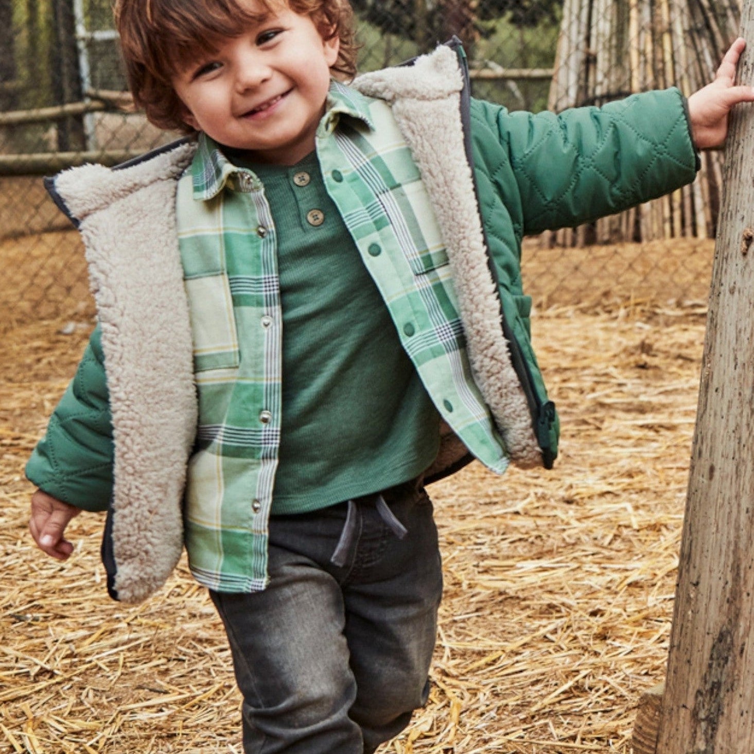 Giaccone trapuntato reversibi Bimbo Verde 2422/96 -  NANU' BABY