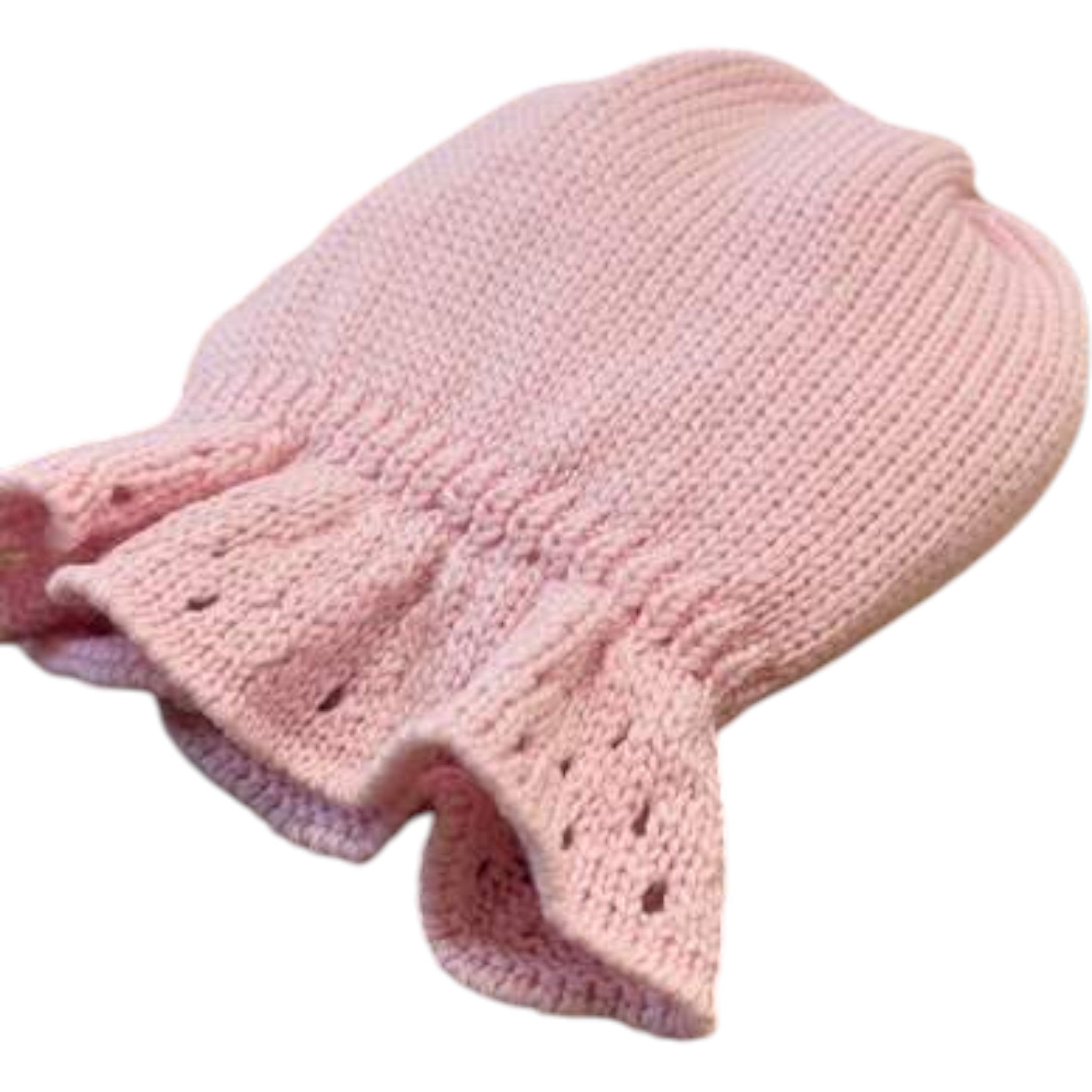 Cuffia Neonata Lana Merino Rosa - BEBE' DI ALMY CU80/R