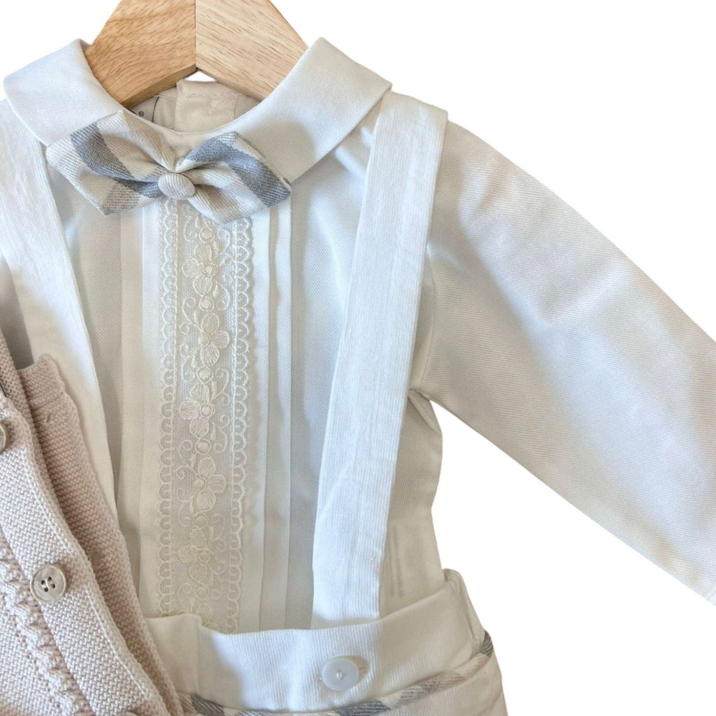 Boy's Ceremony Suit with Bow Tie, Cream Color, IK20760BIS